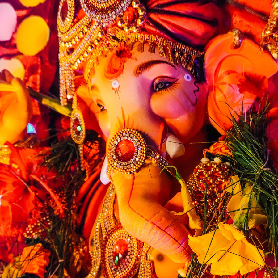 Lord Ganesha idol close-up